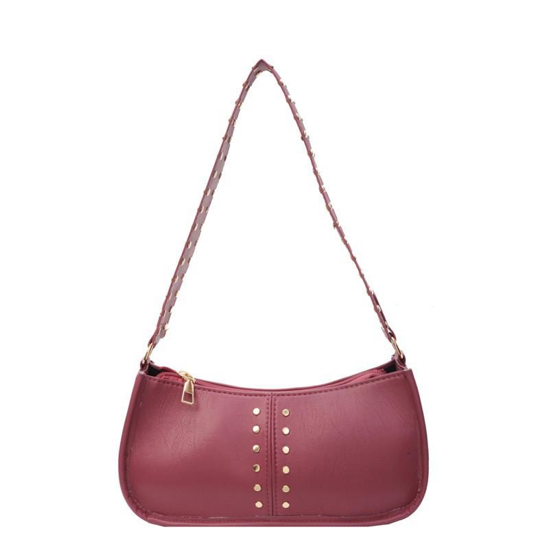 

Bags Women s Bag Retro Fashion Rivet Motorcycle Style One-shoulder Cross-body Wide Shoulder Strap All-match Underarm