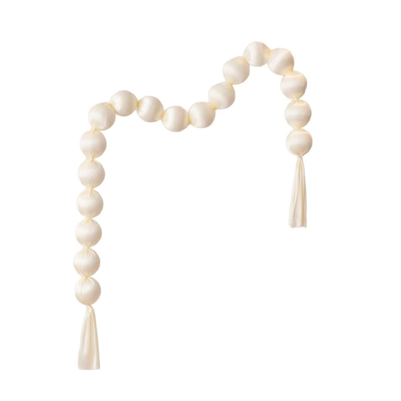 2PCS INS-style wedding ball string decoration - beige fabric foam balls, 78.74inch bohemian-style wedding decoration, suitable for wedding arches светло-коричневого