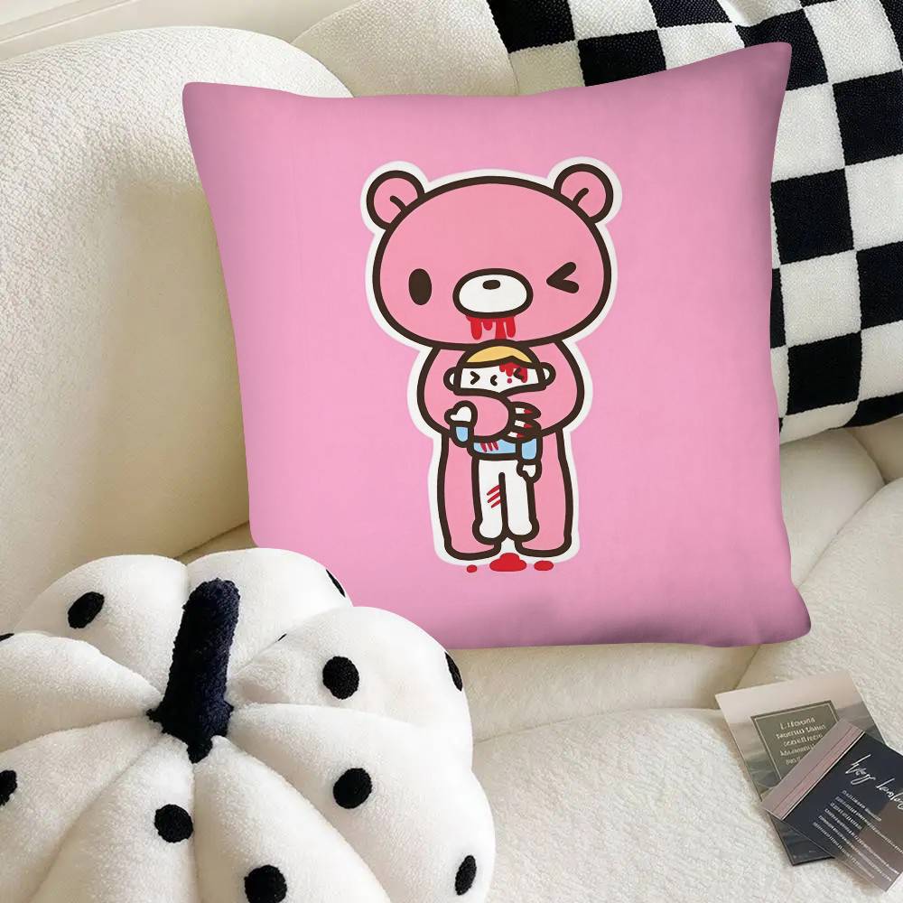 Cartoon Gloomy Bear Pillow Case Fashion Square Pillowcase Bedroom Sofa Room Ins Decoration Leisure