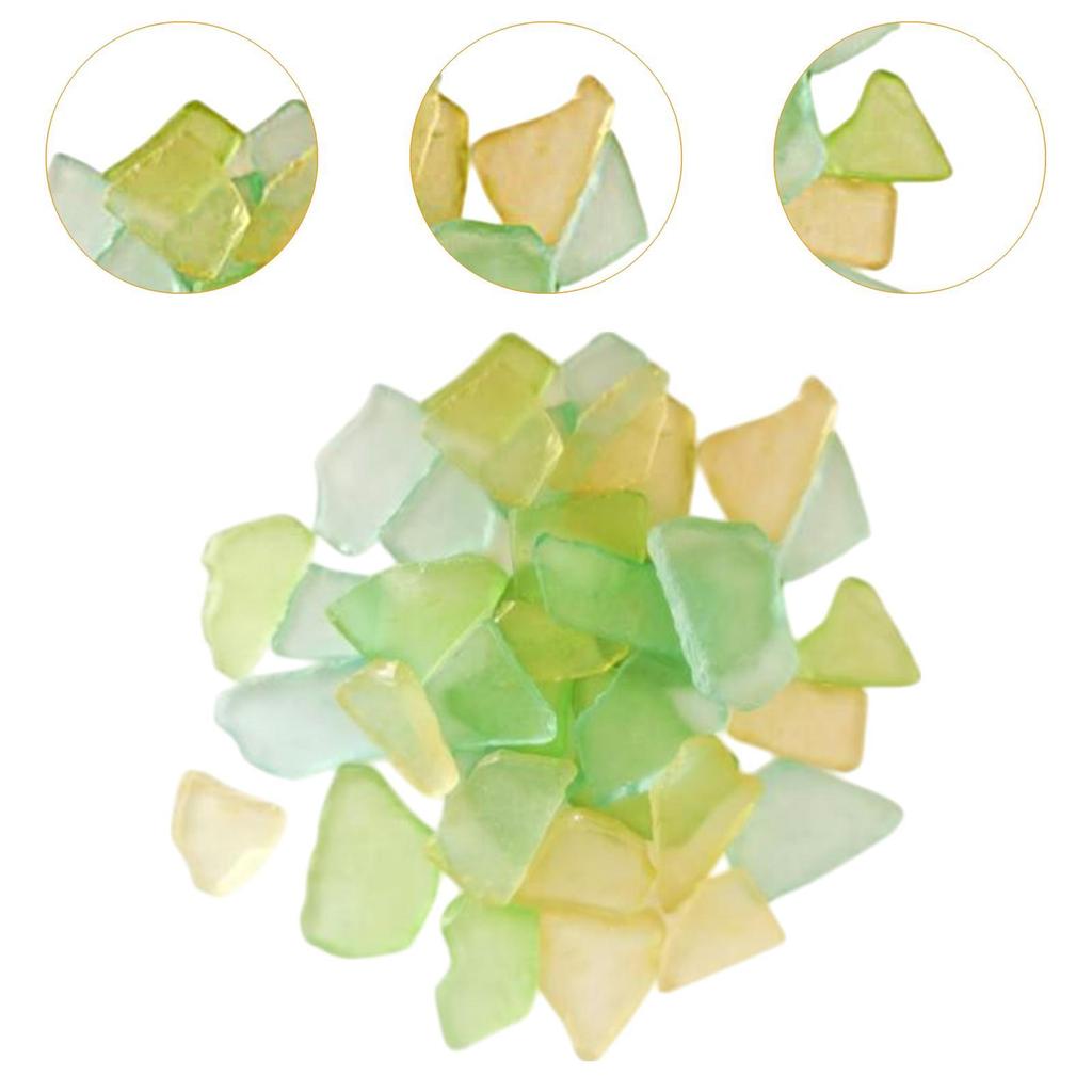 Sea Glass Crushed Glass DIY Crafts Vase Filler 500G Tumbled for Home DIY Dyed Color Stone Party Decor Fish Tank Beach Wedding
