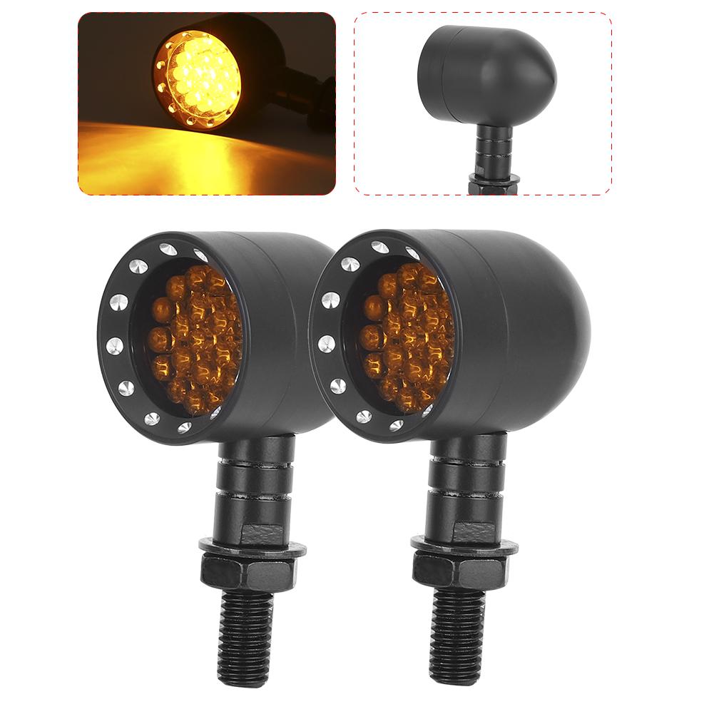 Vintage Black Motorcycle LED Turn Light Indicator Lamp Accessory Fits for Yamaha
