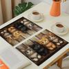 Washable Placemats for Kitchen Dining Table Decoration  Table Mats Cats Printed Placemats