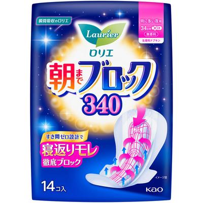 Laurier Morning Block 340 14 kusov (Kvázi droga) Laurier Super Absorption Guard Hygienická vložka na noc Prosím vymeňte ju podľa potreby počas menštruá