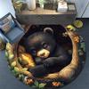 Bear Cub Round Area Rug,Carpet Rug for Living Room Bedroom Sofa Playroom Decor,Non-slip Floor Mat