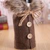 Merry Christmas Red Wine Bottle Cover Bar Xmas Button Plain Clothes Wine Gift Bottle Bag