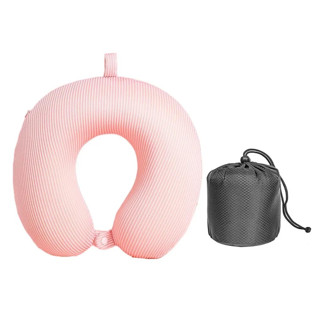 Slow Rebound U-shaped Pillow Portable with Storage Bag Airplane Nap Pad Removable Comfortable Sleeping Neck Headrest Office Use