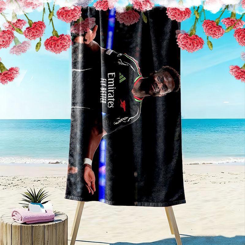 Bukayo Saka Print Beach Towel, Large Soft Quick Dry Towel for Beach Camping Swimming