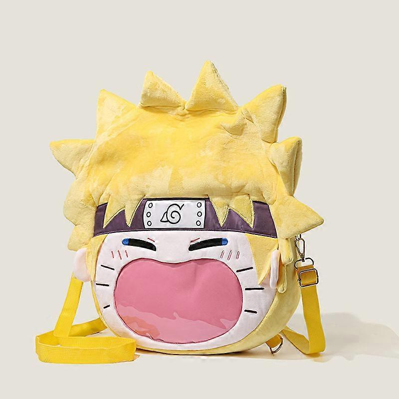Uzumaki Naruto Itabag Anime Two-dimensional Plush Backpack Cartoon Big Mouth Smiley Transparent Display School Bag Gifts