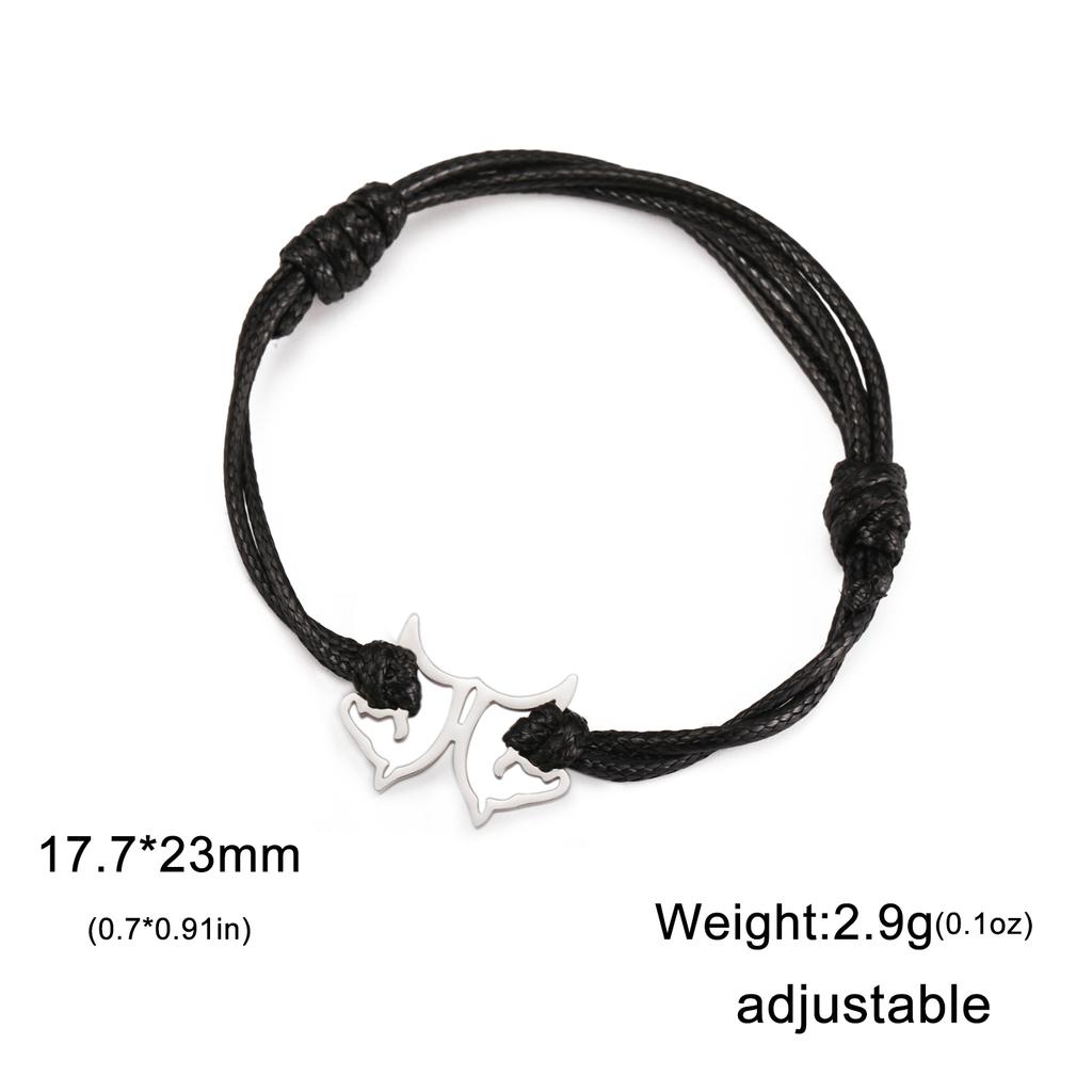 Lucktune Double Horse Head Animal Pendant Bracelet Stainless Steel Fashion Chain Charms Bracelet for Women Jewelry Birthday Gift