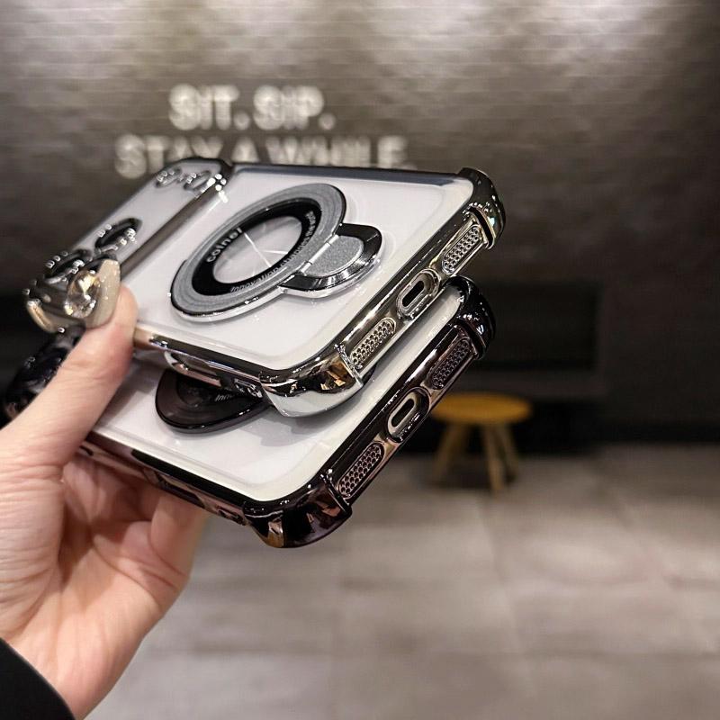 Für Xiaomi 15T Pro Hülle Stoßfest Magnetische Halterung Handyhülle Für Mi 15 T 15T 14T 13T Pro Ständer Transparent Weiche Silikonhülle