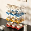 Wave Board Water Cup Holder, Vertical Storage Space Saving Design, Stable Assembled Wave Slot Easy Access Kitchen Organizer