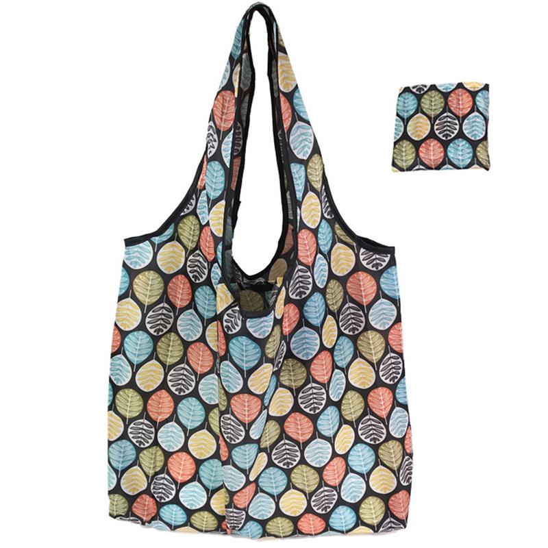 

Foldable Floral Printed Casual Tote Female Handbags Single Shoulder Shopping Bags Daily Use Environment Protection Beach Bag