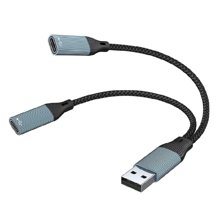 

USB Y-розгалужувач для заряджання USB-тато на 2/3 Type-C-мама Кабель-подовжувач Адаптер-розгалужувач для передачі даних та заряджання для ноутбука