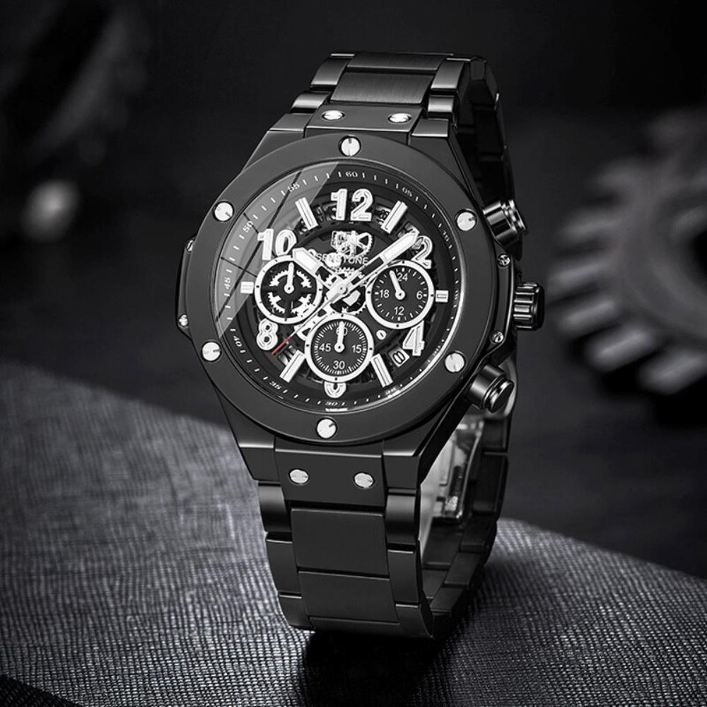 Fashion Men Sports Calendar Watches Chronograph 24 Hours Waterproof Quartz Watch Mens Business Luxury Stainless Steel Wristwatch
