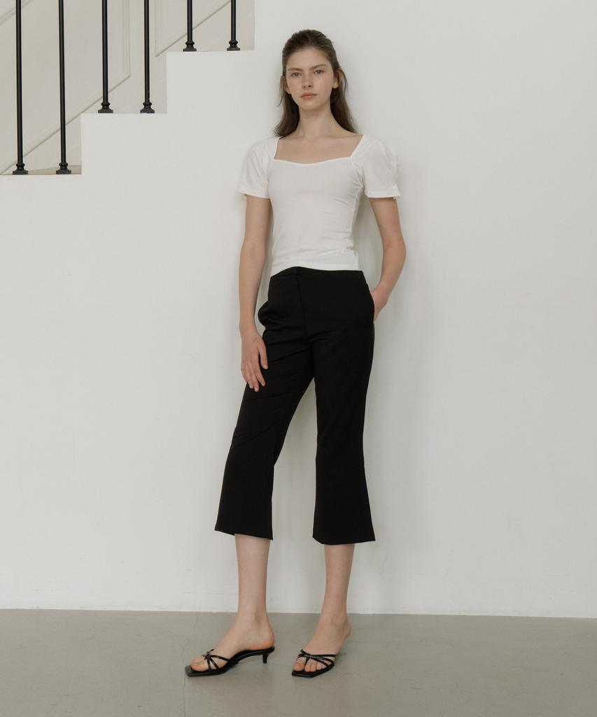 REORG Gir Tulip Neck Puff T-Shirt White