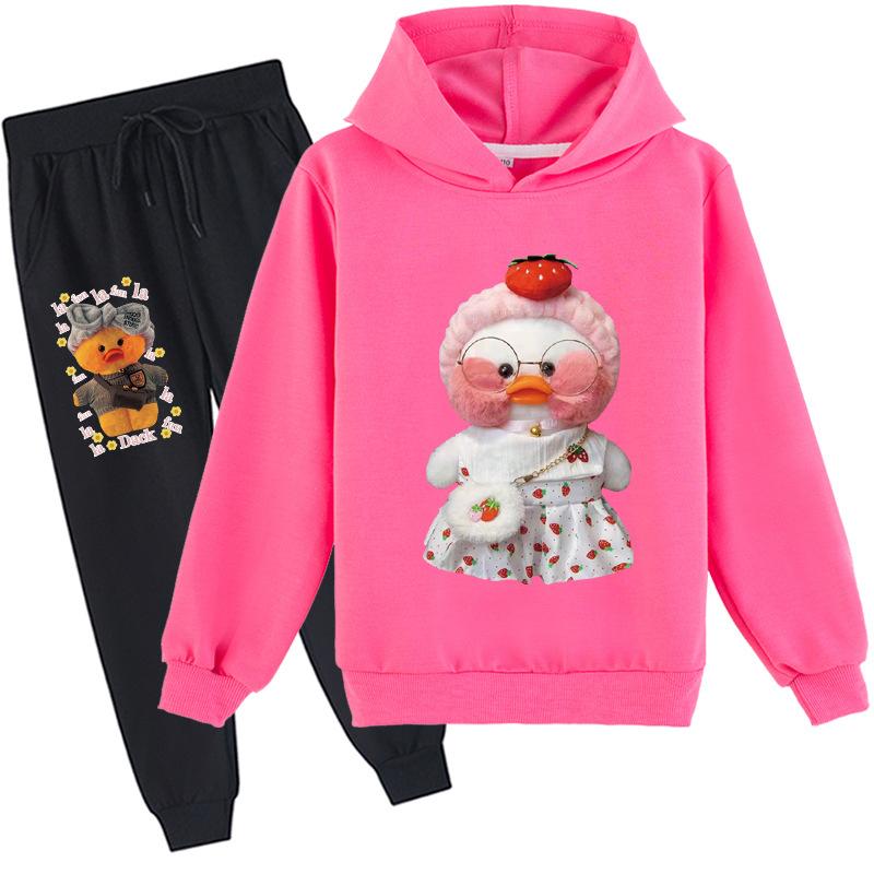 

Детский комплект с капюшоном 3D Lalafanfan, пуловер, спортивный костюм K179, детский свитер + брюки 100 персидский розовый