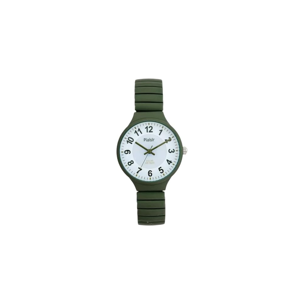 Nikkei Nickel-Free Solar Watch Khaki Color Casual Timepiece