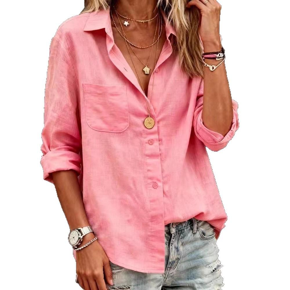 2025 Nouveau Cardigan Long Casual à Manches Longues Multicolore Hauts pour Femmes Chemise