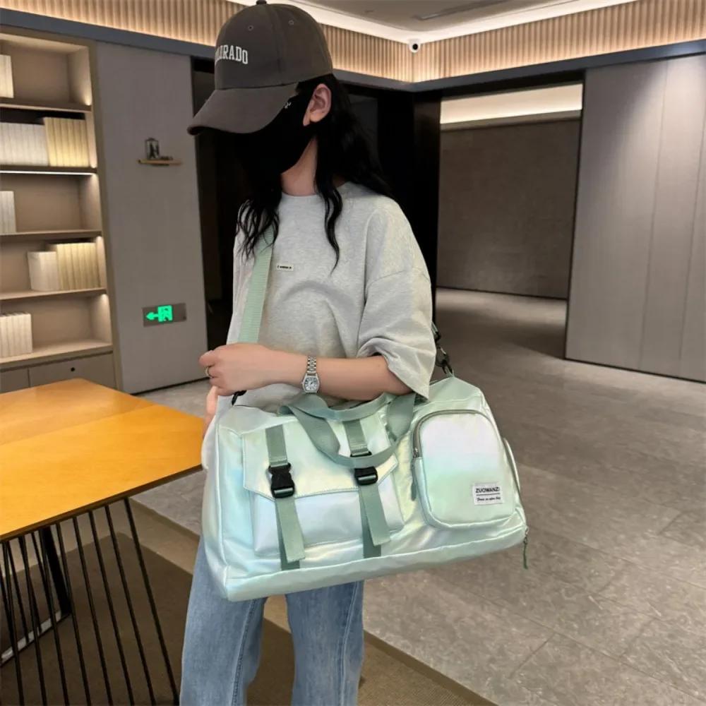 Große faltbare Reisetasche Damen Wasserdichte Gepäck-Organizer-Tasche Trocken-Nass-Trennung Reise Schulter-Tragetasche Handtasche