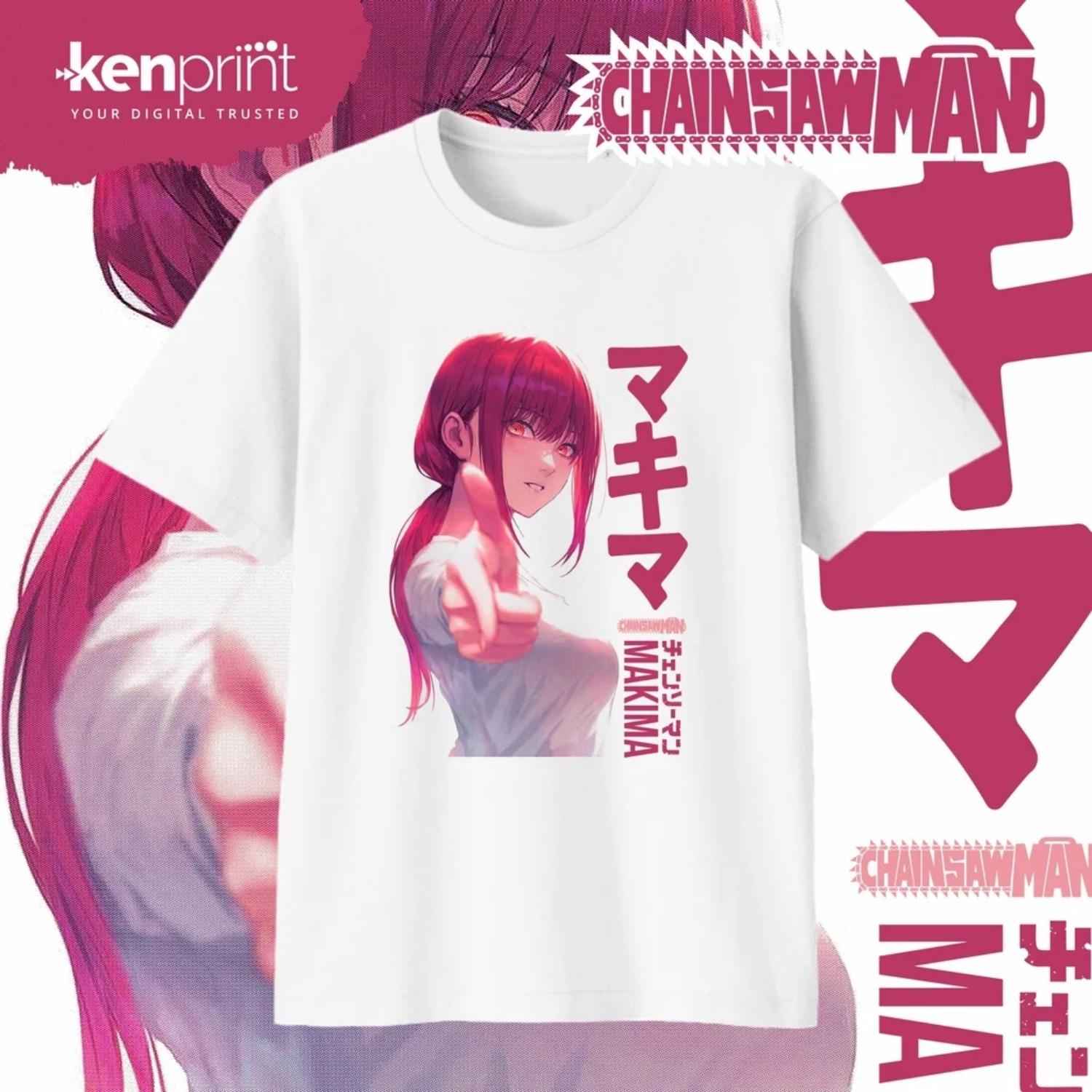 

2026 Cotton Chainsaw Man Lost Americana Y2K Casual Summer Makima T-Shirt Men High Quality Parent-child Fashion Comfortable Tee S чёрный