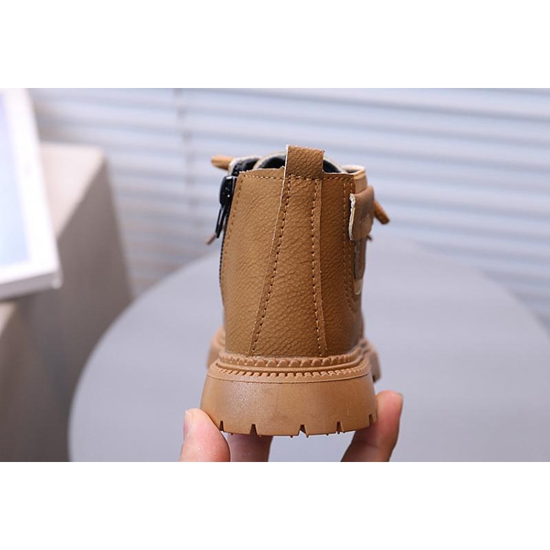 Children's New Fashion British Ankle Boots Boys Side Zipper Stylish Casual Martin Boots Girls Soft Sole