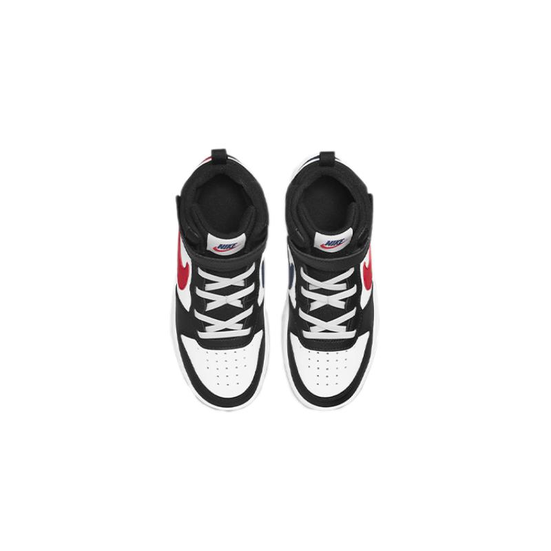 Nike Court Borough Mid 2 Slip Resistant Abrasion Resistant Mid Top Skateboard Shoes Black White Red Sneakers DO5891-161