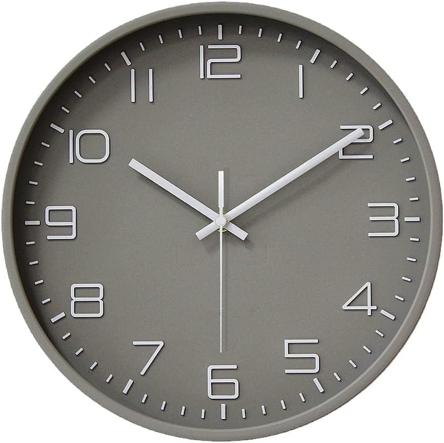 

Nbdeal Wall Scandinavian 3D Diameter 30cm when Hanging on the Wall Clock Clock, Radio-Controlled Clock, Style, Characters, Stylish, Wall, (Gray) серый