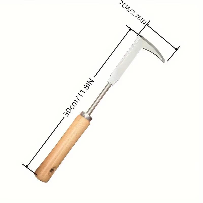 

Stainless steel gap weeding tool, L-shaped multi-purpose garden hand tool, used for clearing weeds in yards, terraces, and lanes серебряный
