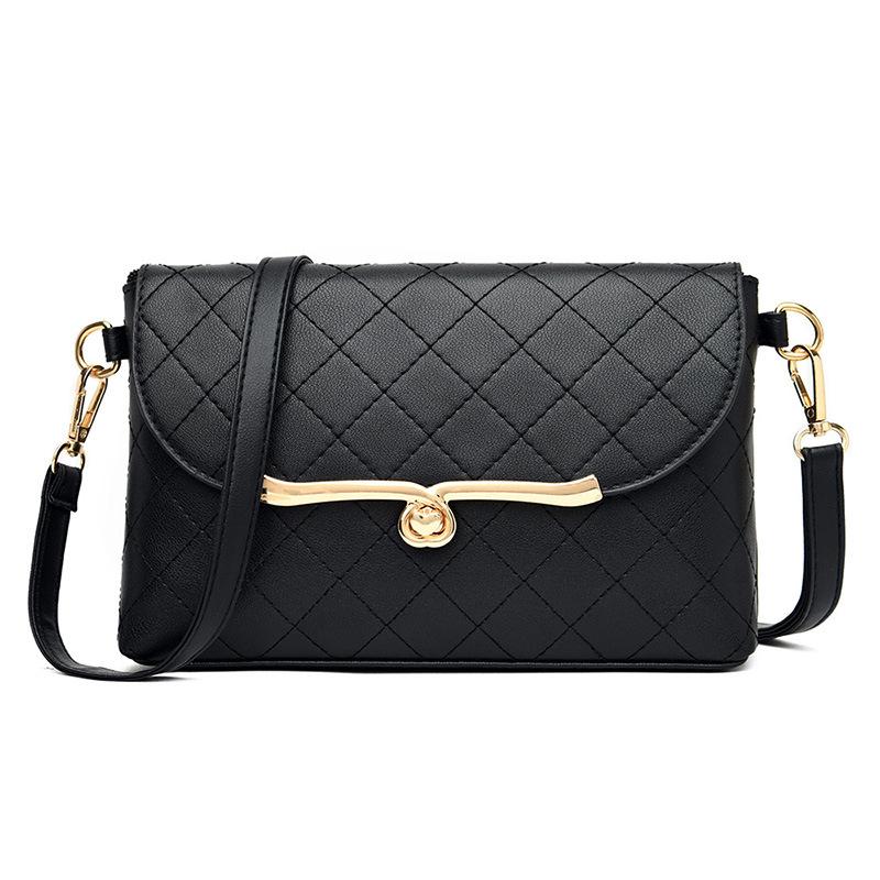 

Мини-сумка через плечо для женщин, маленькая сумка через плечо, сумка-слинг из искусственной кожи, модная сумка с ромбом чёрный