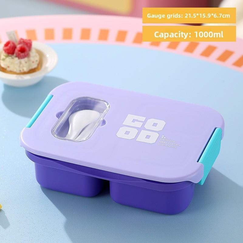 Student Bento Box With Divided Compartments And Microwave Safe Pp Material For Office Lunches