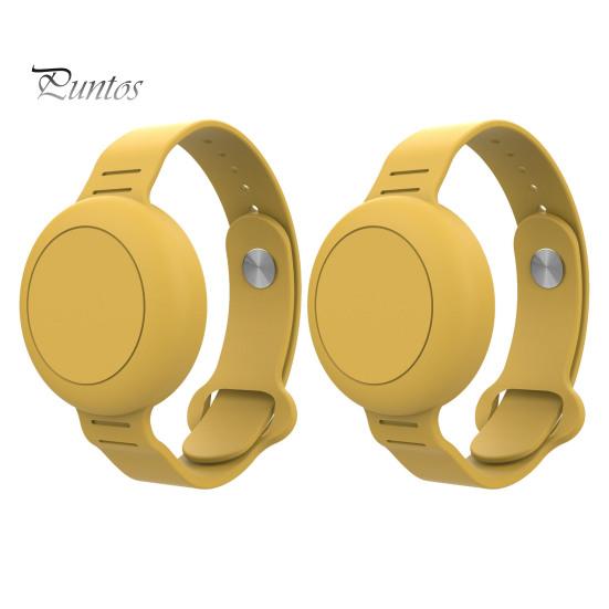

2 шт. трекер, браслет против потери, защитный чехол, регулируемый износостойкий, устойчивый к царапинам, мягкий гибкий детский трекер-локатор, ремешок для часов для AirTag жёлтый