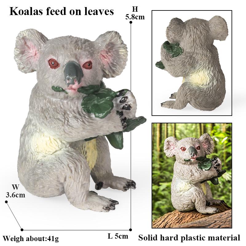 Oenux Classic Australian Wild Animals Kangaroos Koala Platypus Tasmanian Devil Echidna  Cassowary Model Figurine Toy Kid Gift