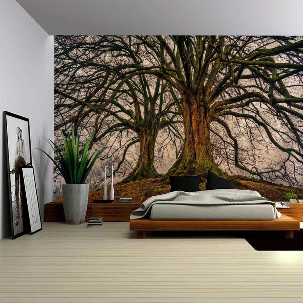 Beautiful Ancient Tree Tapestry, Jungle Landscape, Wall Hanging Cloth, Home Wall Art Decoration, Living Room Background Cloth