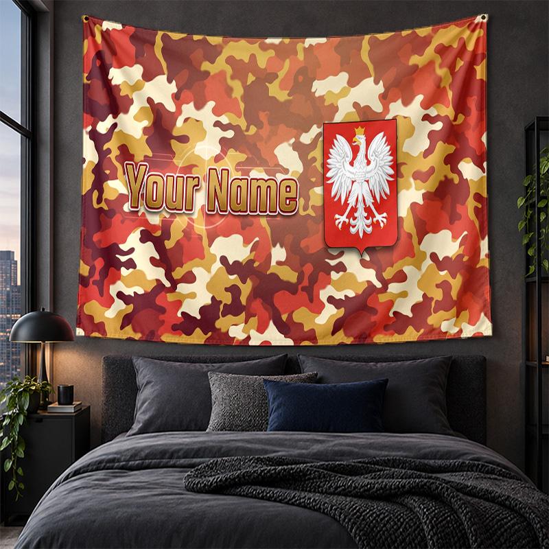 Personalized Tapestry Wall Hanging Poland Football Pattern Art Background Cloth