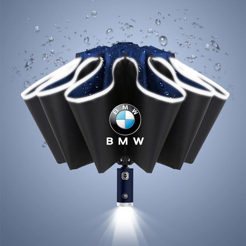MZFK7 LED Automatic Folding Umbrella Windproof Umbrella Sticker For BMW M Power X1 E84 X3 F25 X5 E53 X6 E71 IX3 I3 320i 330d M4 1 3 5