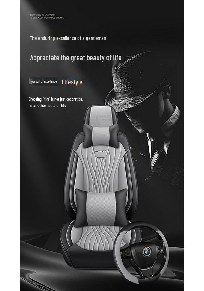 All-Season Full Leather Universal Car Seat Cover Cushion