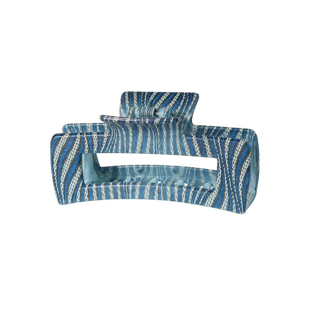 10,5CM Vintage klip na vlasy žralok s leopardím vzorem: Evropská a americká geometrická spona do vlasů pro všestranné drdoly