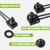 KP-107 Waterproof Push Button Switch 12V ON/Off SPST Switch with 4.5''Lines for Motorcycle/Car(Pack of 2pcs,Black)