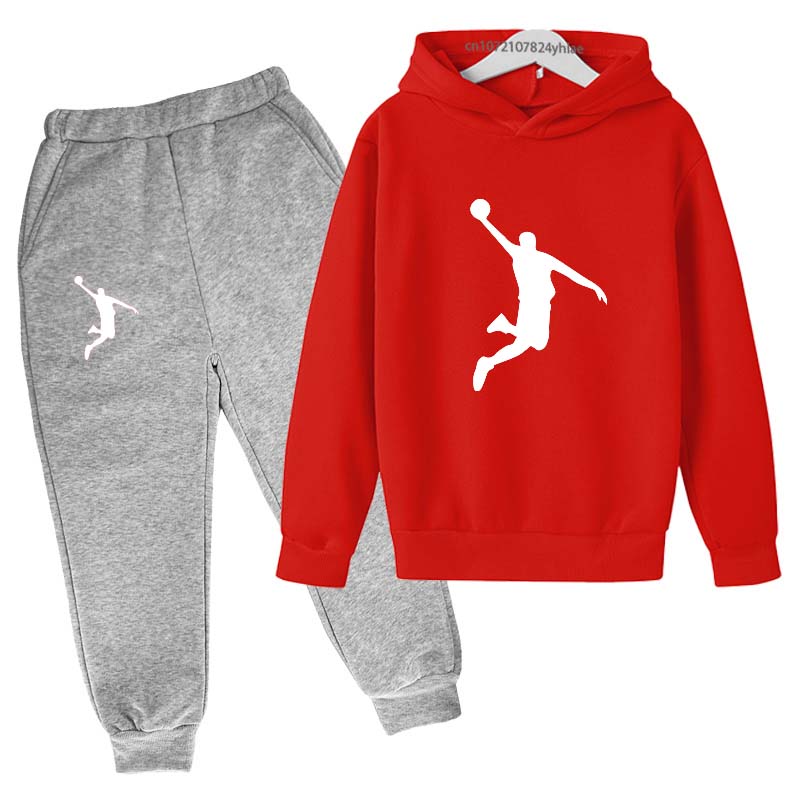 TZWYKids Casual Autumn Spring 2pcs Hoodie+Pants Letter Print Tracksuits 2-13 Years Boys Girls Simple Outfits Children Clothes Sets