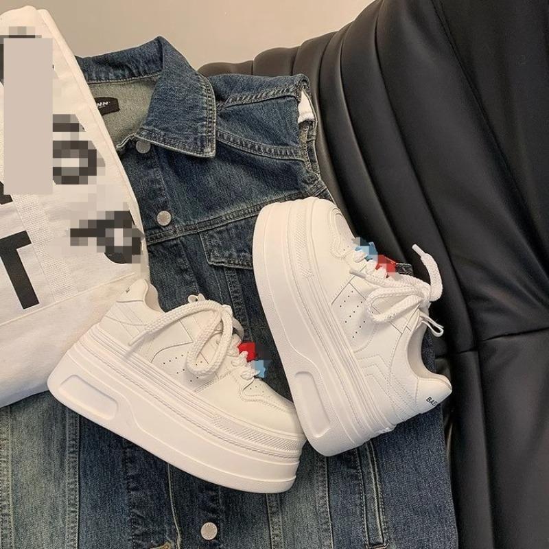 Casual board shoes autumn new small thick-soled muffin sports shoes heightening white shoes women