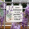 2D Flat, 1pc, Vintage Metal Aluminum Sign, Decorative Plaques and Ornaments, Family and Happiness Theme, Pastoral Floral Style, Perfect for Home