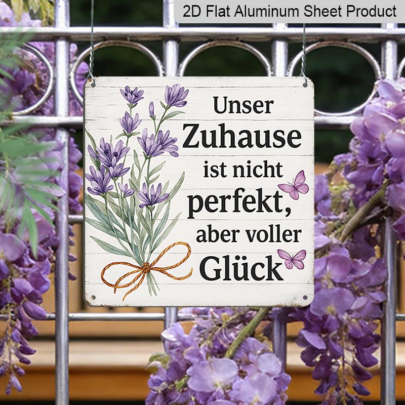 2D Flat, 1pc, Vintage Metal Aluminum Sign, Decorative Plaques and Ornaments, Family and Happiness Theme, Pastoral Floral Style, Perfect for Home