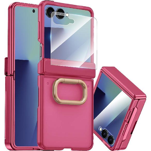 Full-cover Integrated Stand Case Suitable for Samsung ZFlip 20% Off Foldable Phone, Matte Skin-feel Zflip7 Protective Case
