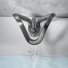 Gold Crown Single Handle Single Hole Hot and Cold Waterfall Bathroom Sink Mixer Tap Deck Mounted Luxury Lavatory Faucet