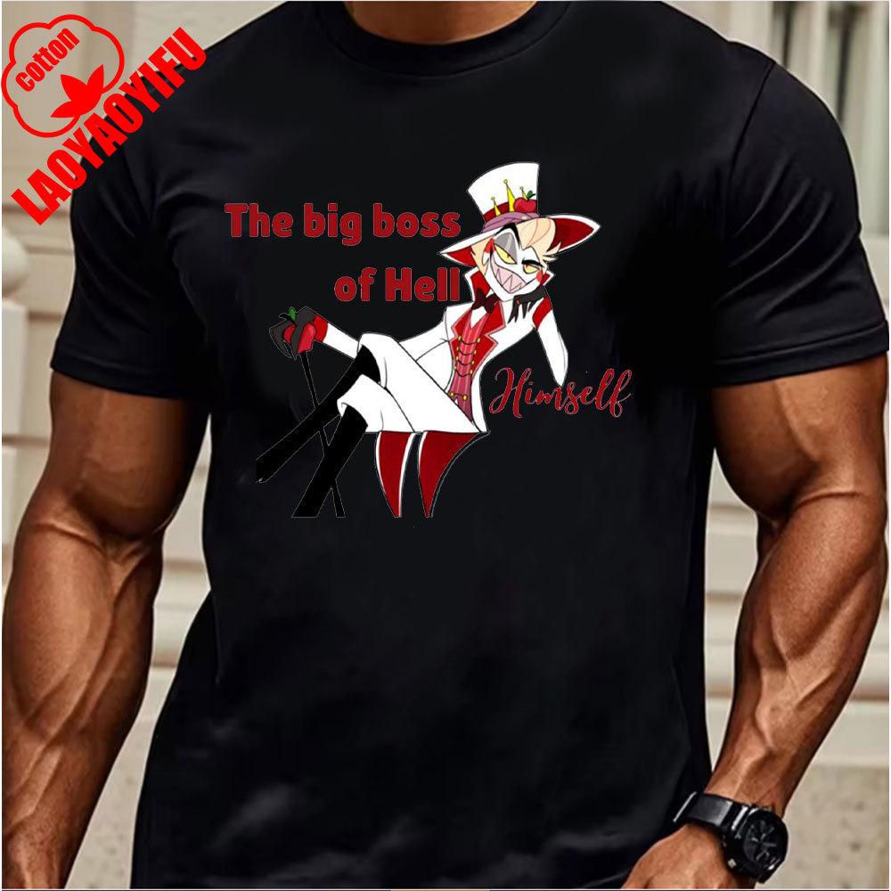 Hazbin Hotel Lucifer 2025 T-Shirt Comfortable Personality High Quality Cotton Tops Two-dimensional Nostalgia Retro Unique