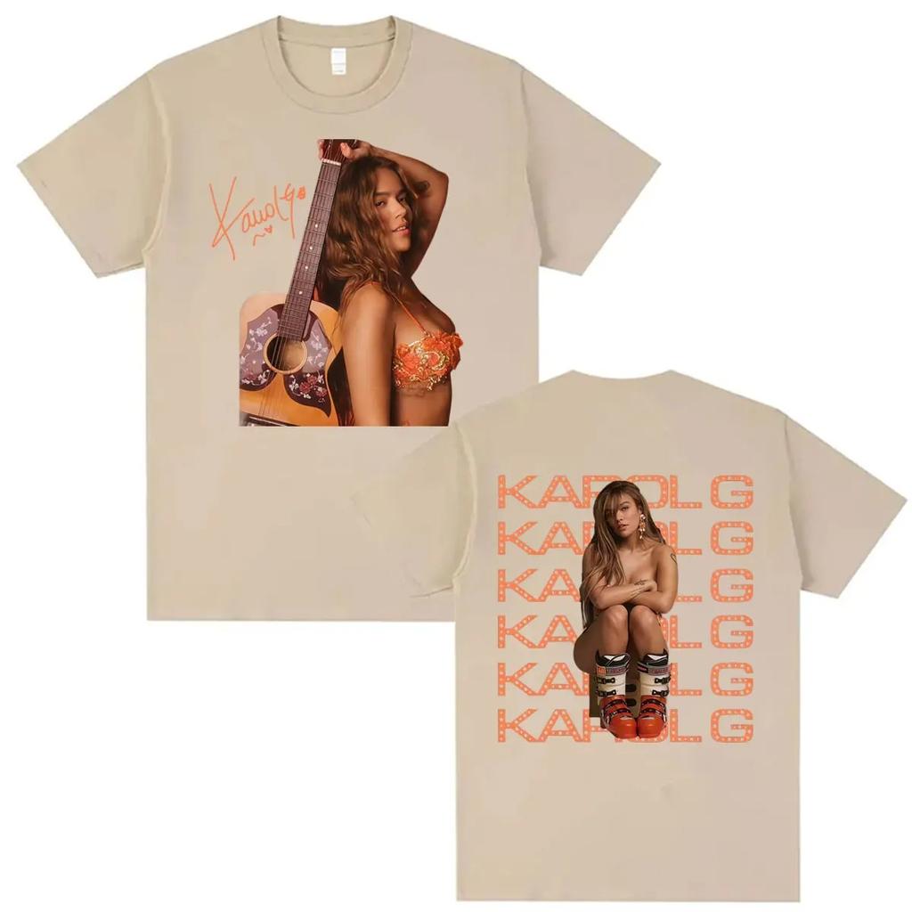 Summer Tops Cozy Cotton T-shirt Karol G Tropicoqueta Tour 2026 New Album T-shirts Men Women Harajuku Hip Hop Street T Shirt Streetwear