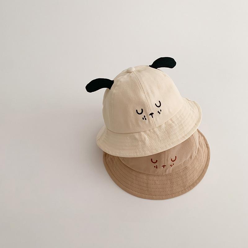 Cute Ear Baby Sunshade Basin Cap Cartoon Kids Fisherman Caps 6-24M Boys Girls Thin Cotton Sun Visors Children Sunscreen Bucket Hats