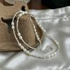 S925 Sterling Silver Bamboo & Freshwater Pearl Beaded Clavicle Chain - Simple, Versatile, High-End Luxury.