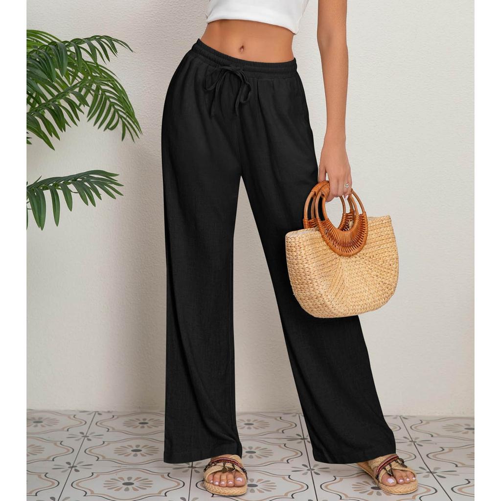 Women's Loose And Comfortable Casual Fashion Color Pocketed Pants