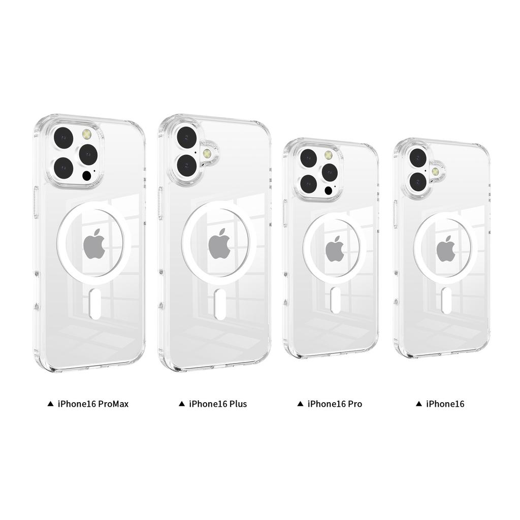 Applicable To Iphone16pro Max Space Hard Case Anti-drop Apple 17e Wireless Charging Transparent Magnetic Mobile Phone Case